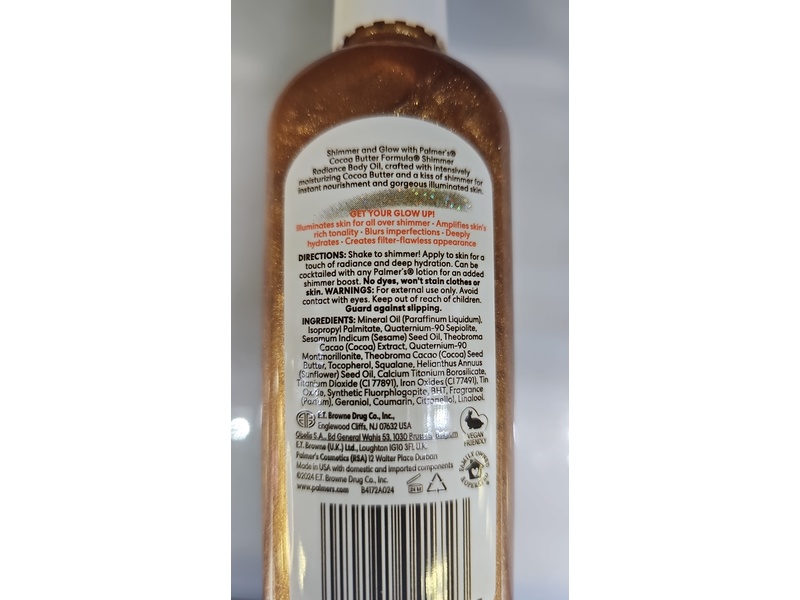 Palmer's Cocoa Butter Formula with Vitamin E Shimmer Radiance Body Oil, 97 mL/3.3 fl oz