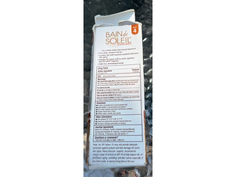 Bain De Soleil Sunscreen, Orange Gelee, SPF 4, 3.12 oz/88 g, Pack Of 2