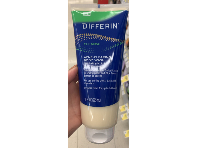 Differin Acne Clearing Body Wash, 2% Salicylic Acid, 10 fl oz/295 mL