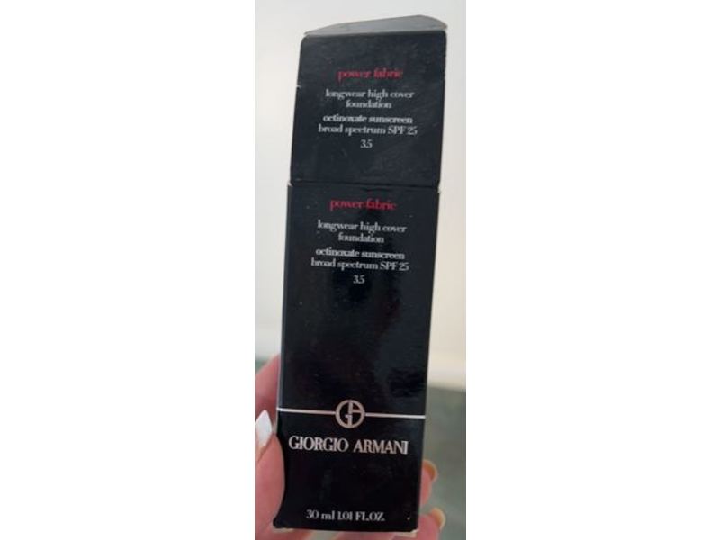 Giorgio Armani Power Fabric Longwear High Cover Foundation, Fair With Neutral Undertone, SPF 25, 1.01 fl oz/30 mL