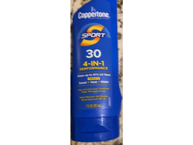 Coppertone Sport 4-In-1 Performance Sport Sunscreen Lotion, SPF 30, 7 fl oz/207 mL