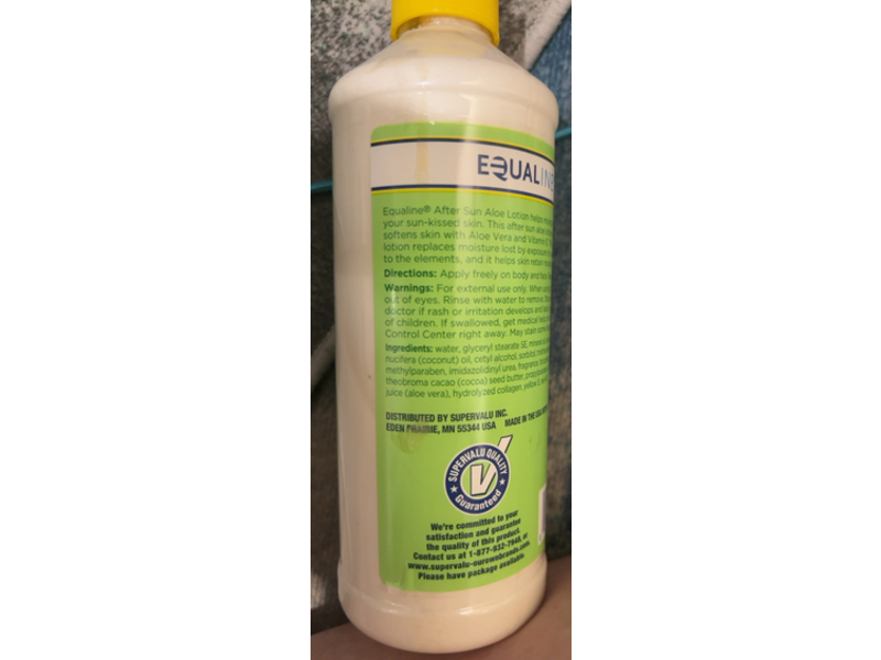 Equaline After Sun Lotion, Pure Aloe Vera, 16 fl oz/473 mL