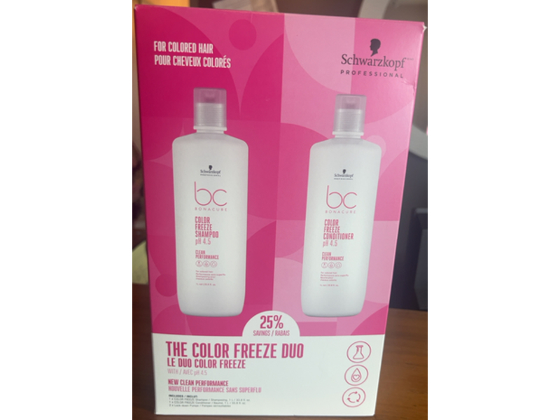 Schwarzkopf BC Clean Color Freeze Shampoo + Conditioner Duo, 33.8 fl oz/1 L