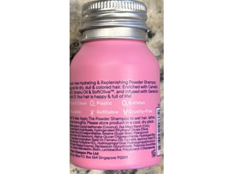 The Powder Shampoo Hydrating Shampoo, Camellia & Geranium, 0.70 oz/20 g
