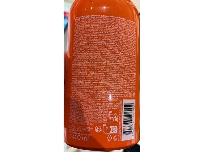 Lancaster Photoaging Control Sun Beauty Body Milk, SPF 30, 400 mL