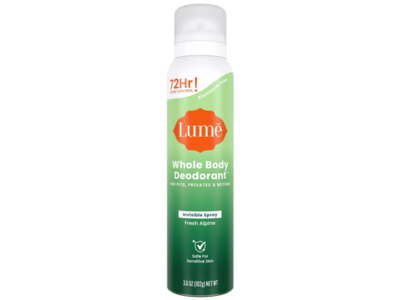 Lume Whole Body Deodorant Invisible Spray, Fresh Alpine, 3.6 oz/102 g, 2 Pack