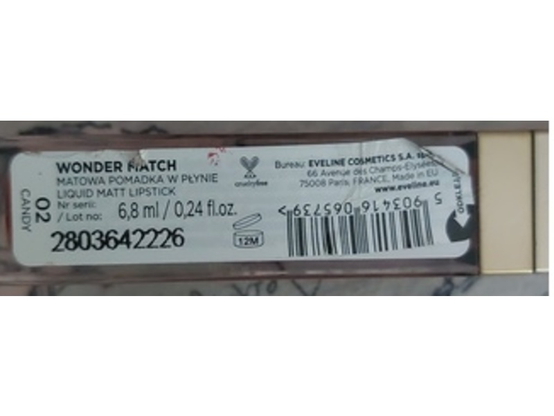 Eveline Cosmetics Wonder Match Liquid Matt Lipstick, 02 Candy, 0.24 fl oz/6.8 mL