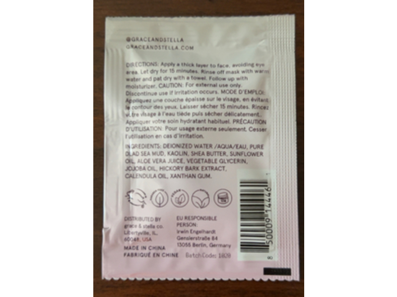 Grace & Stella Dead Sea Mud Face Mask, 0.1 fl oz/3 mL