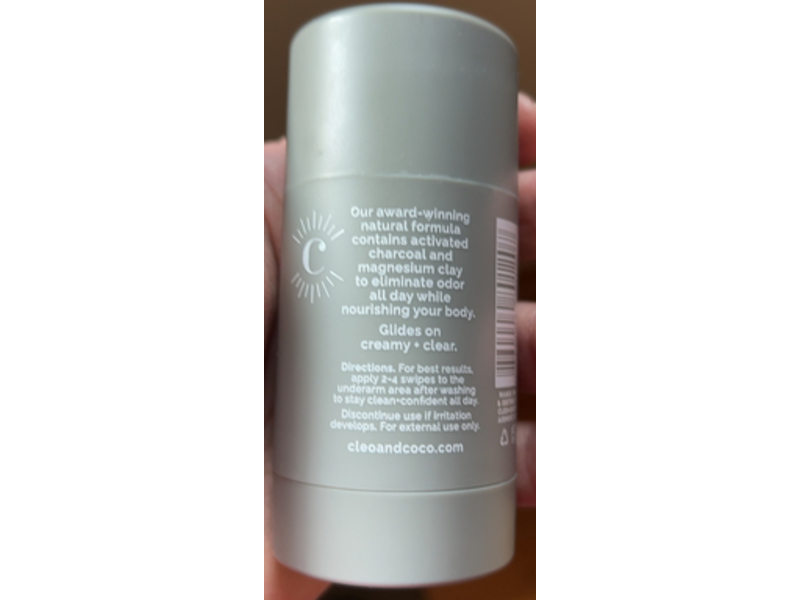 Cleo & Coco Charcoal Deodorant, Free To Be Scent To Be, 1.7 oz/50 g