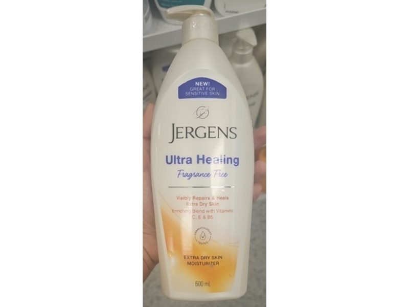 Jergens Ultra Healing Moisturizer, Fragrance Free, 600 mL