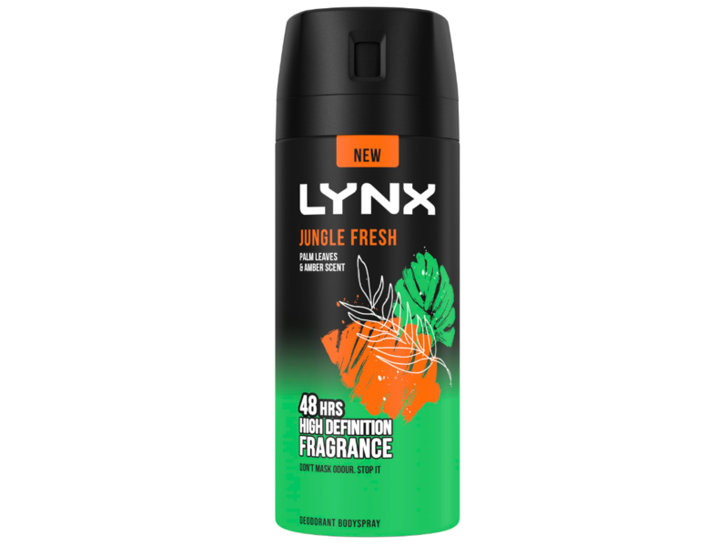 Lynx Jungle Fresh Deodorant, palm Leaves & Amber Scent, 150 mL