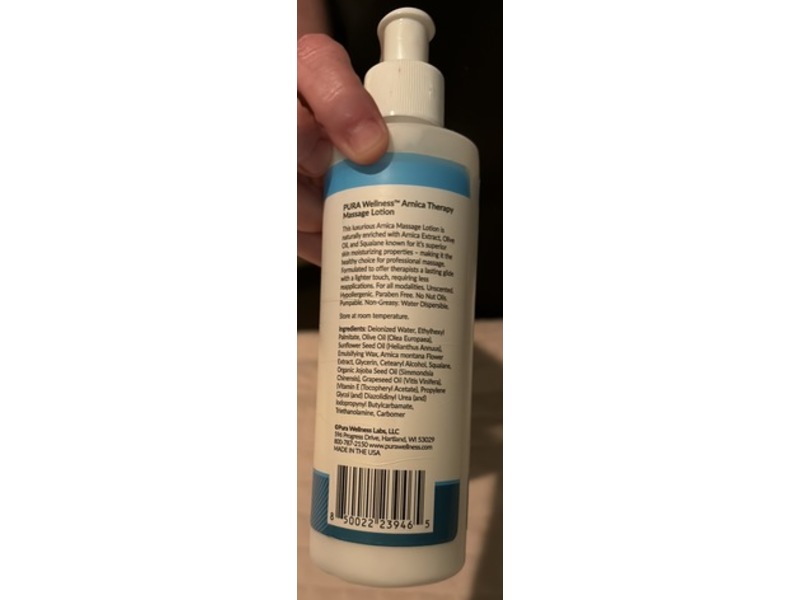 Pura Wellness Massage Oil, Arnica Extract, Olive Oil, Squalane, 8 fl oz/237 mL