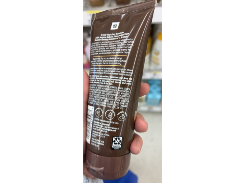 Jergens Natural Glow Instant Sunless Tanning Moisturizer + Bronzer, Light Bronze, 6 fl oz/177 mL