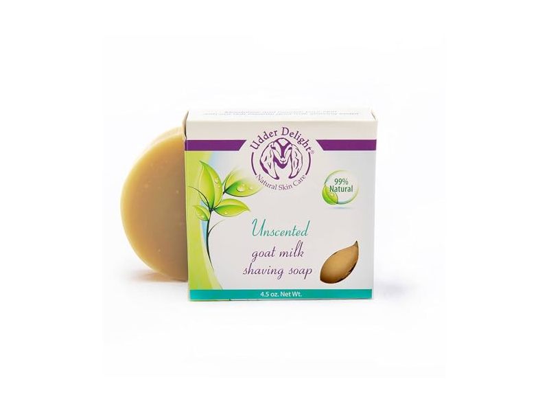 Udder Delight Goat Milk Shaving Soap, Unscented, 4.5 oz