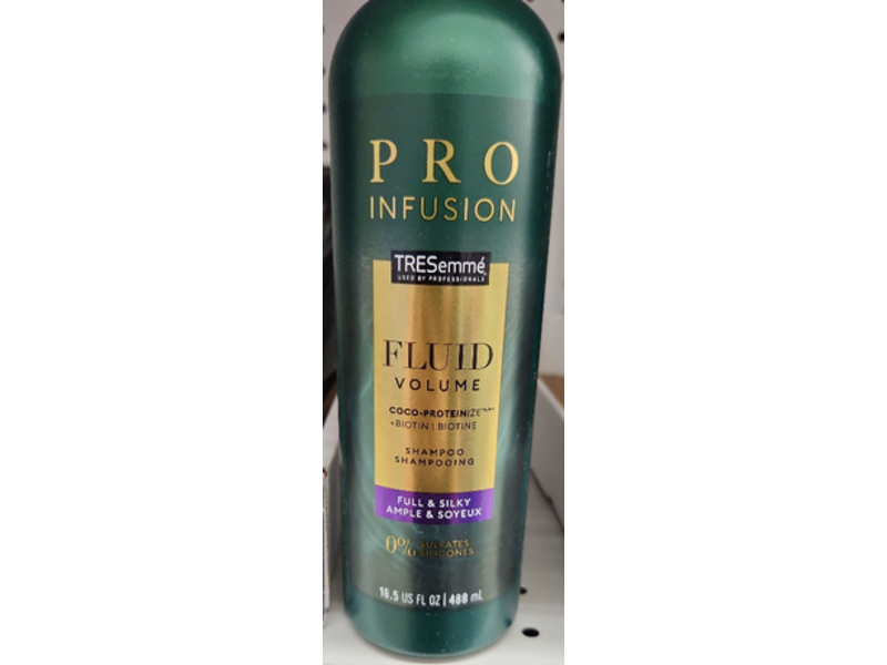 Tresemme Pro Infusion Fluid Volume Shampoo, Coco Protien, Biotin, 16.5 fl oz/488 mL