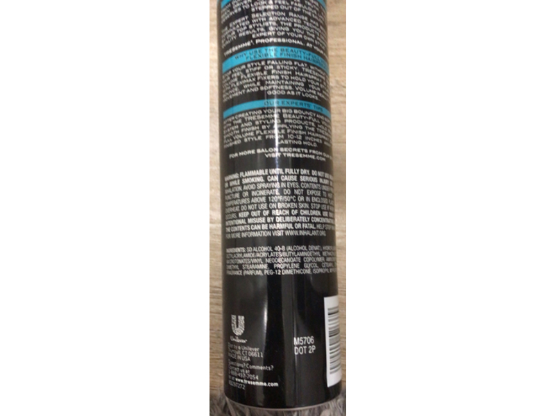 Tresemme Expert Beauty Full Volume Hair Spray, Flexible Finish, 7.54 oz/214 g, Pack Of 12