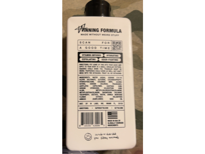 W Vitamin-Infused Body Wash, Fresh Ice, 18.0 fl oz/532 mL