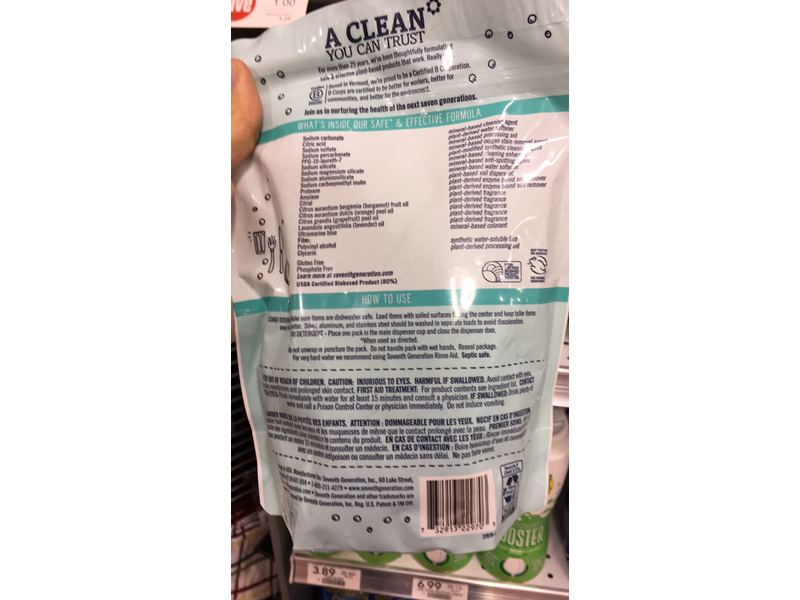 Seventh Generation Ultra Power Plus Dishwasher Packs, Fresh Citrus Scent, 11.4 oz/324 g, 18 Packs