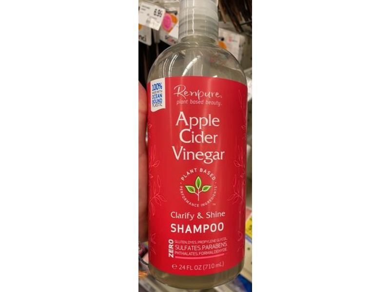 Renpure Clarify & Shine Shampoo, Apple Cider Vinegar, 24 fl oz/710 mL