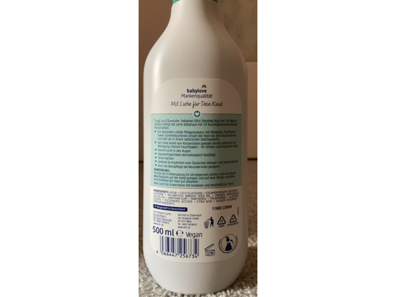 Baby Love Ultra Sensitive Washing Balm, 500 mL