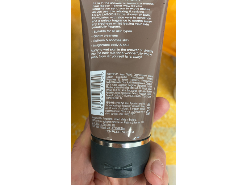 Temple Spa Aromatic Bath & Shower Gel, La La Lagoon, 5 fl oz/150 mL