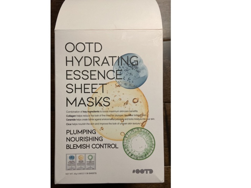 Ootd Hydrating Essence Sheet Masks, 0.88 oz/25 g, 30 Count