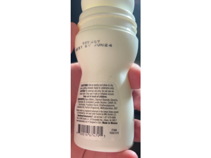 Yardley London Roll-On Deodorant, Fresh Oatmeal & Almond, 1.7 oz/50 mL