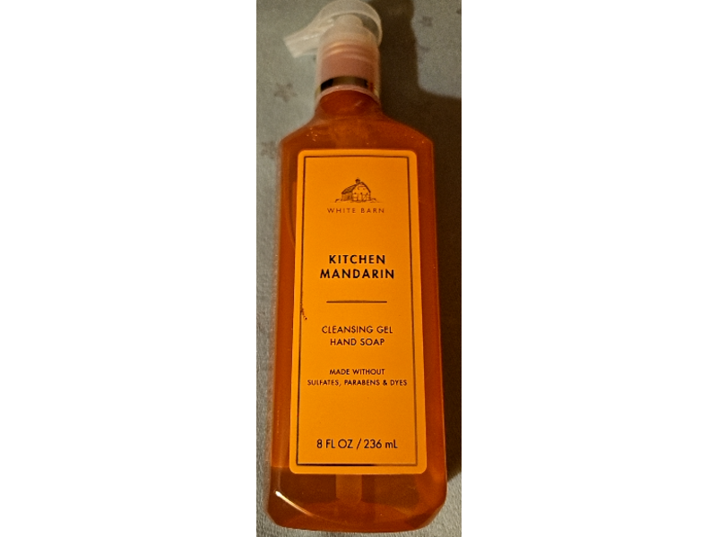 White Barn Cleansing Gel Hand Soap, Kitchen Mandarin, 8 fl oz/236 mL