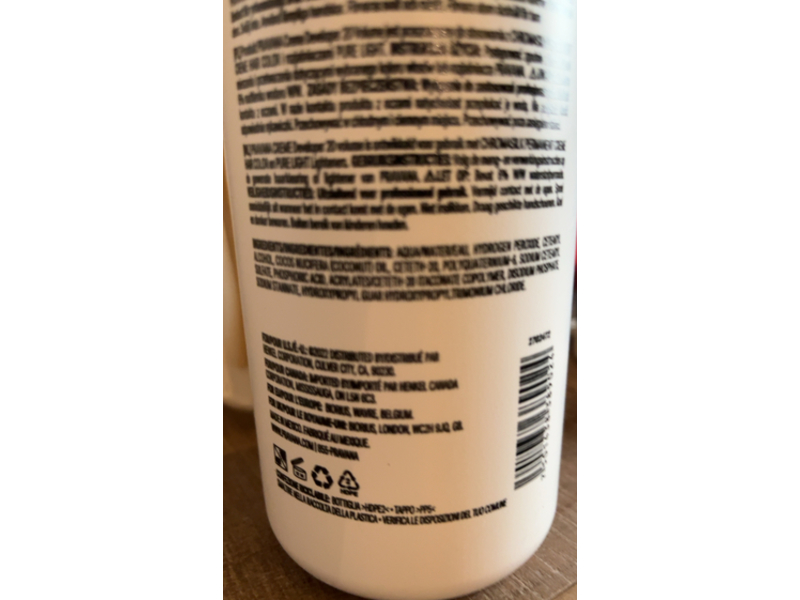 Pravana Creme Developer, 20 Volume, 33.8 fl oz/1 L