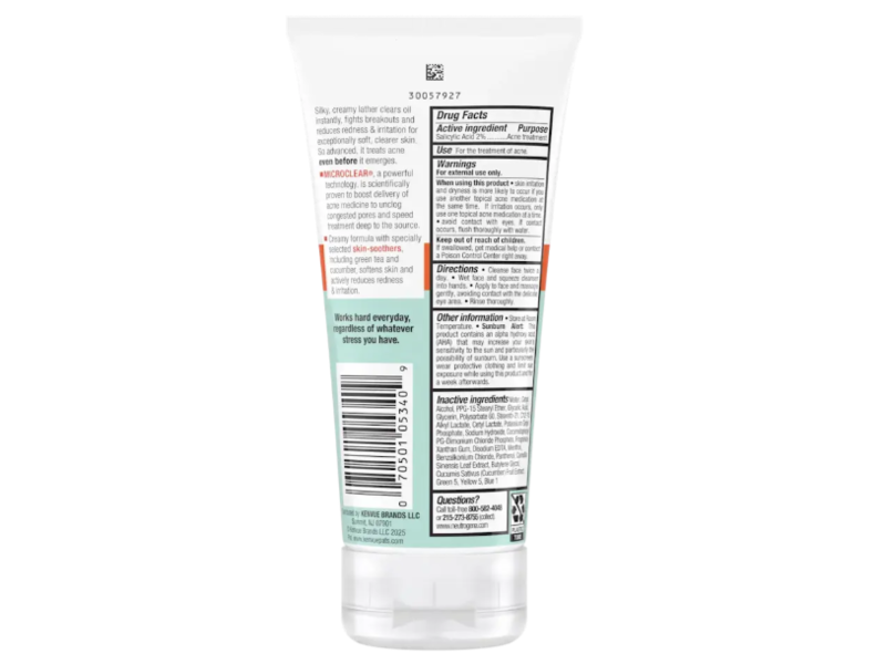 Neutrogena Oil-Free Acne Stress Control Power-Cream Wash, 6 oz/172 g