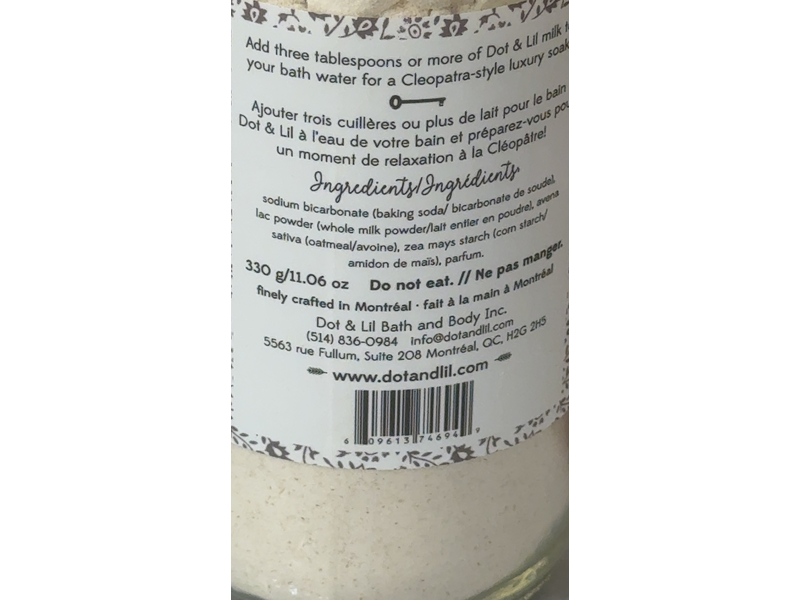 Dot & Lil Rice Flower Bath, Milk Lait, 11.06 oz/330 g