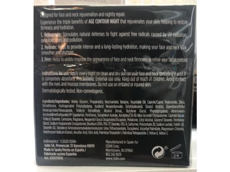 ISDIN Age Contour Night Face And Neck Cream, 1.8 fl Oz/51.5 g