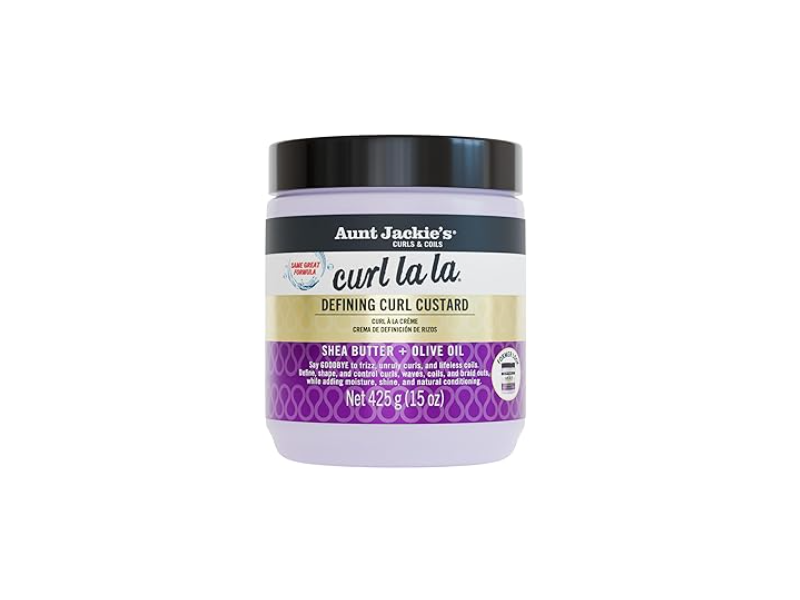 Aunt Jackie's Curl La La Defining Curl Custard , Shea Butter & Olive OIl, 15 oz/426 g