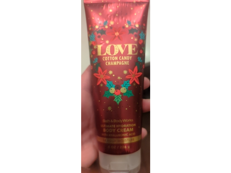 Bath & Body Works Love Cotton Candy Champagne Ultimate Hydration Body Cream, Hyaluronic Acid, 8 oz/226 g