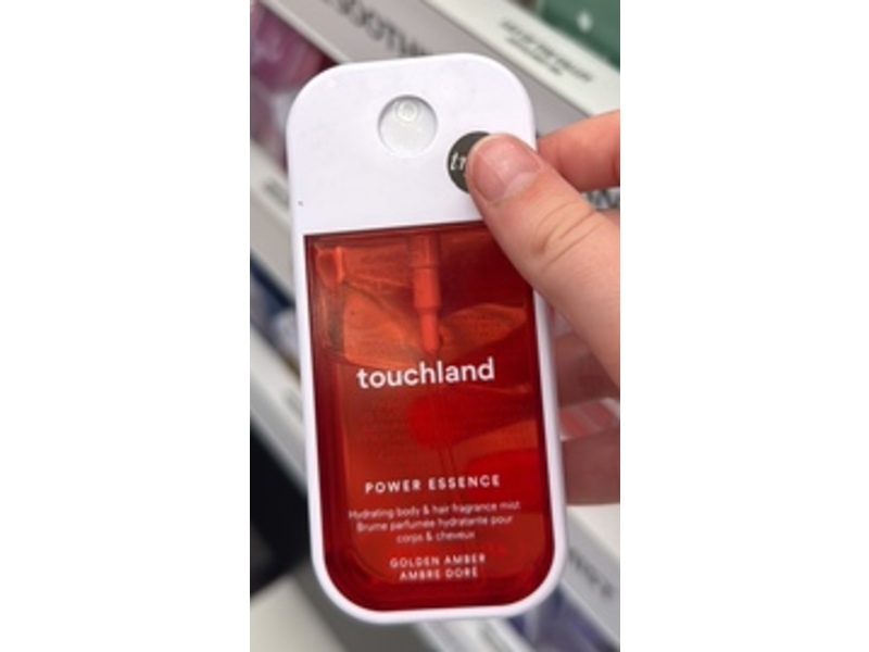 Touchland Power Essence Hydrating Body & Hair Fragrance Mist, Golden Amber, 2 fl oz/60 mL