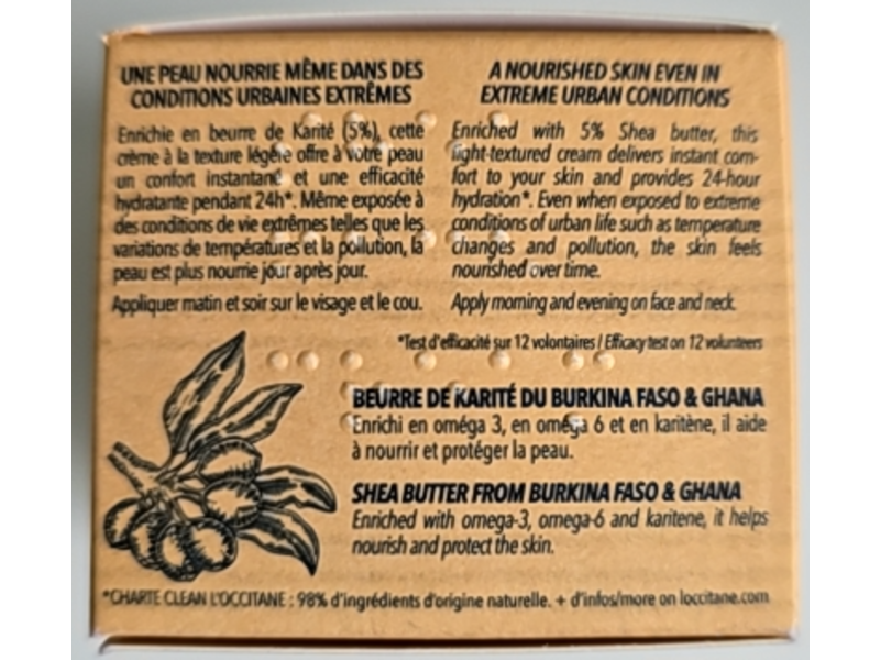 L'Occitane Light Comforting Cream, 5 % Shea Butter, 1.7 oz/50 mL