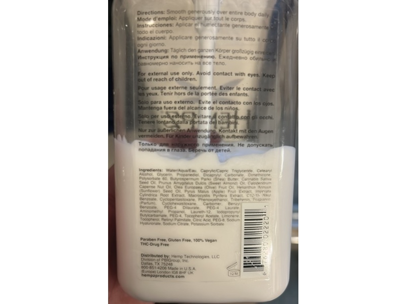 Hempz Triple Moisture Herbal Whipped Body Cream, White Peppermint & Vanilla, 17 fl oz/500 mL