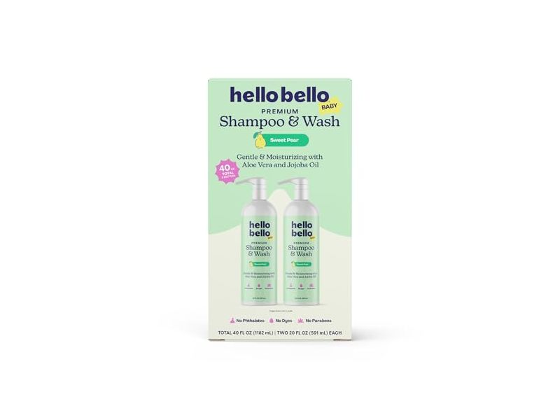 Hello Bello Premium Shampoo & Body Wash, Sweet Pear, Pack of 2