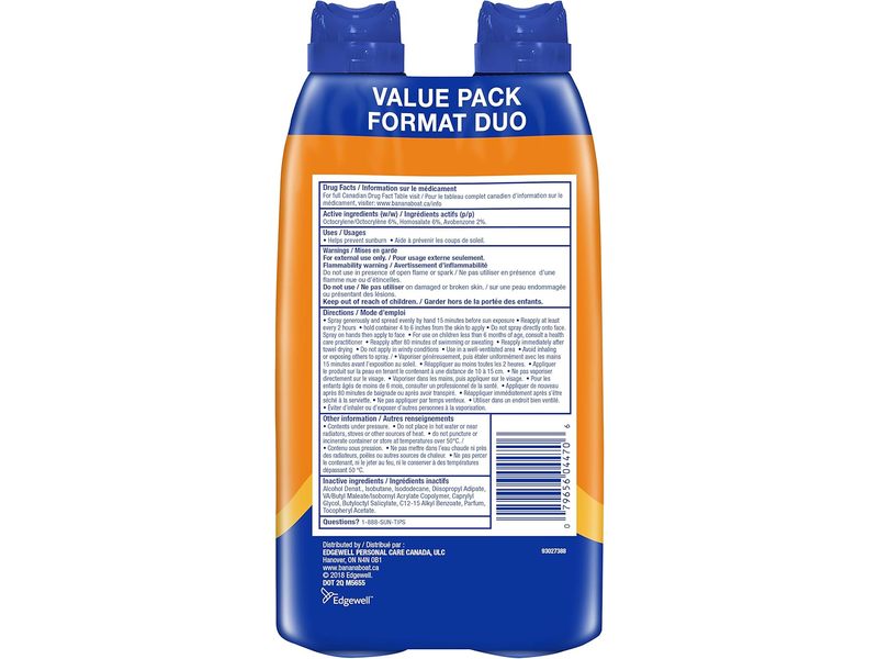 Banana Boat Ultra Sport Clean Sunscreen Spray, SPF 30, 226 g, 2 Pack