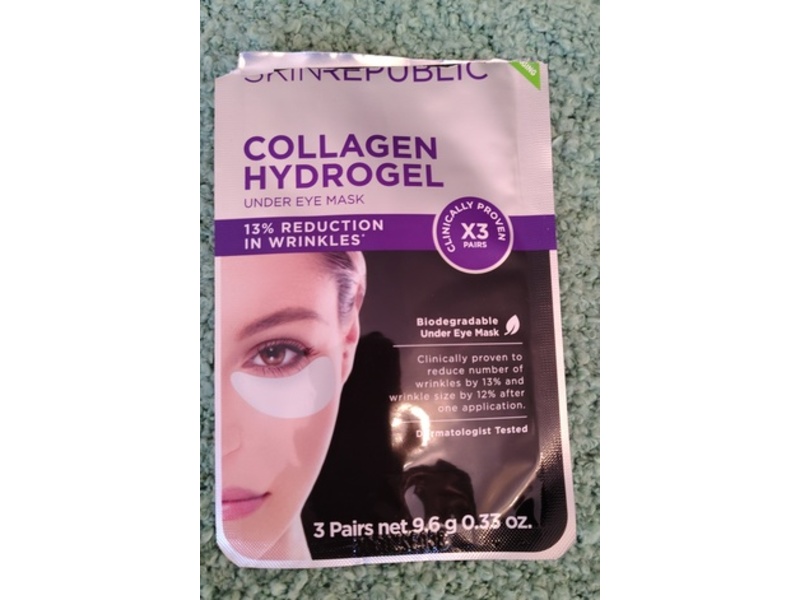 Skin Republic Collagen Hydrogel Under Eye Mask, 0.33 oz/9.6 g, 3 Pairs