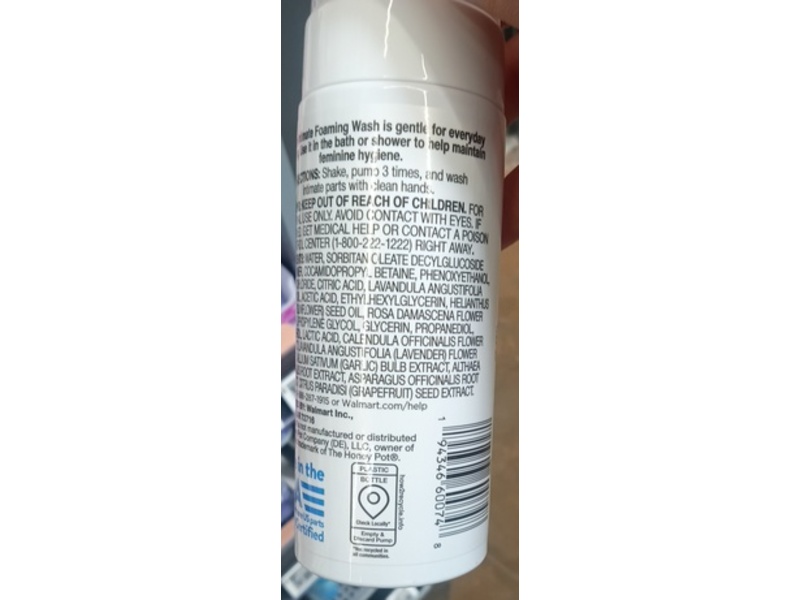 Equate Intimate Foaming Wash, 5.5 fl oz/162 mL