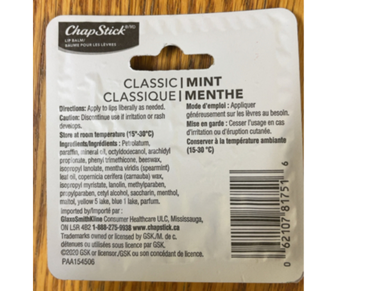 Chap Stick Lip Balm, Classic Mint, 4 g