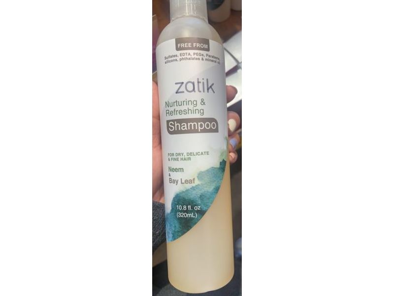 Zatik Nurturing & Refreshing Shampoo, Neem & Bay Leaf, 10.8 fl oz/320 mL