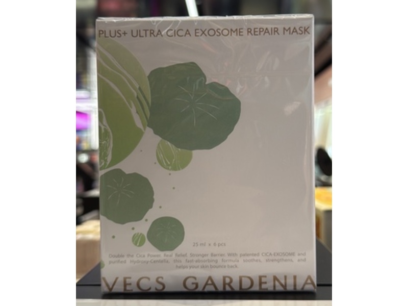 Vecs Gardenia Plus+ Ultra Cica Exosome Repair Mask, 23 mL, 6 Count