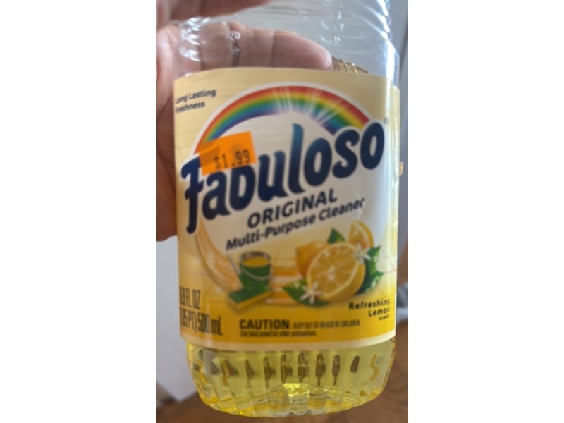 Fabuloso Multi-Purpose Cleaner, Refreshing Lemon Scent, 16.9 fl oz/500 mL
