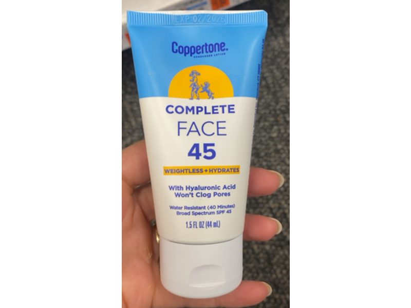 Coppertone Complete Face Sunscreen, SPF 45, 1.5 fl oz/44 mL