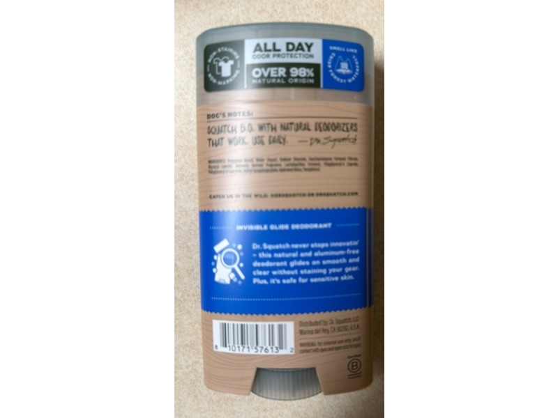 Dr.Squatch Men's Natural Invisible Glide Deodorant, Fresh Falls, 2.65 oz/75 g