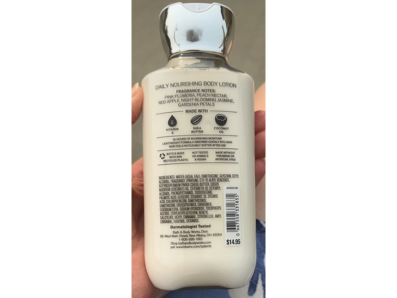 Bath & Body Works Daily Nourishing Body Lotion, Plumeria, Shea Butter + Coconut Oil, 8 fl oz/236 mL