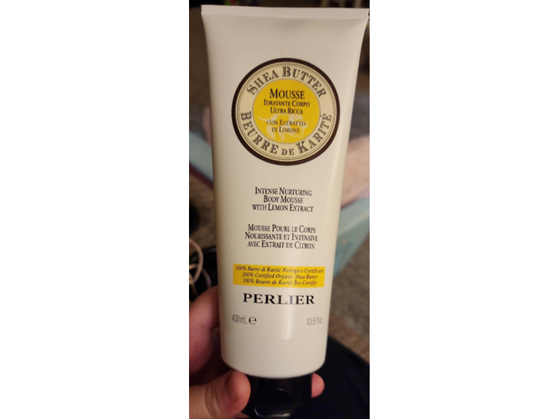 Perlier Intense Nourishing Body Mousse, Lemon Extract, 13.5 fl oz/400 mL