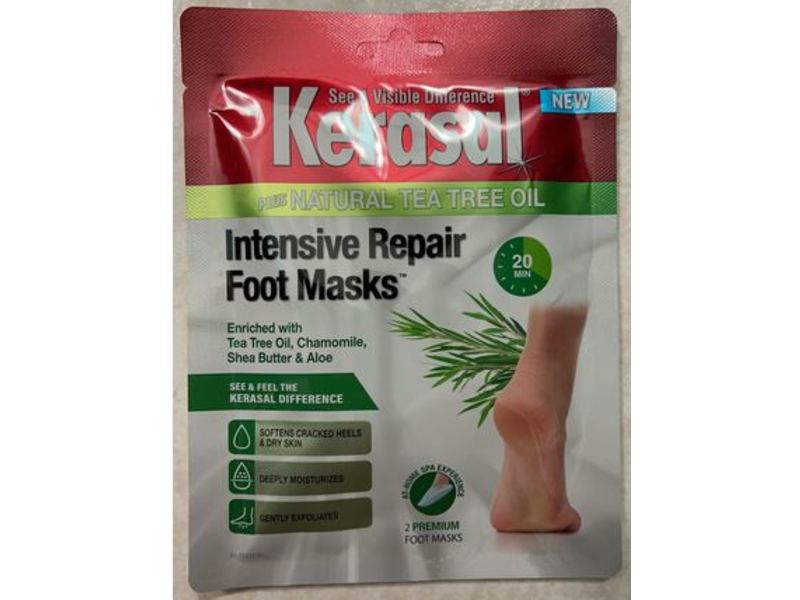 Kerasal Intensive Repair Foot Masks, Natural Tea Tree Oil, 2 Counts